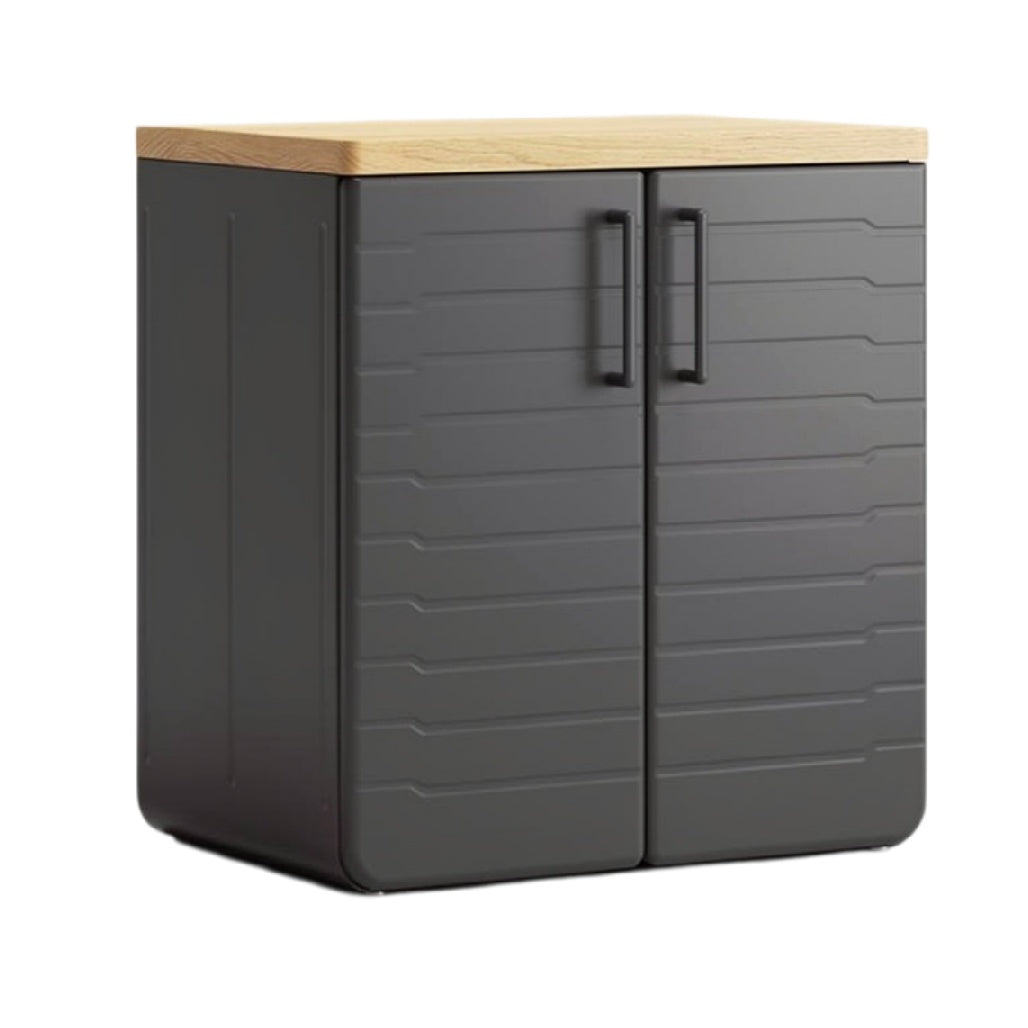 **Technische Titel in het Nederlands: Stijlvolle en Functionele Keukenkast met Houten Blad**
