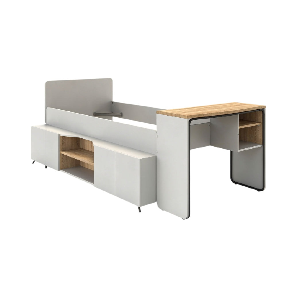 **Modulaire bureau avec rangement intégré en mélamine**