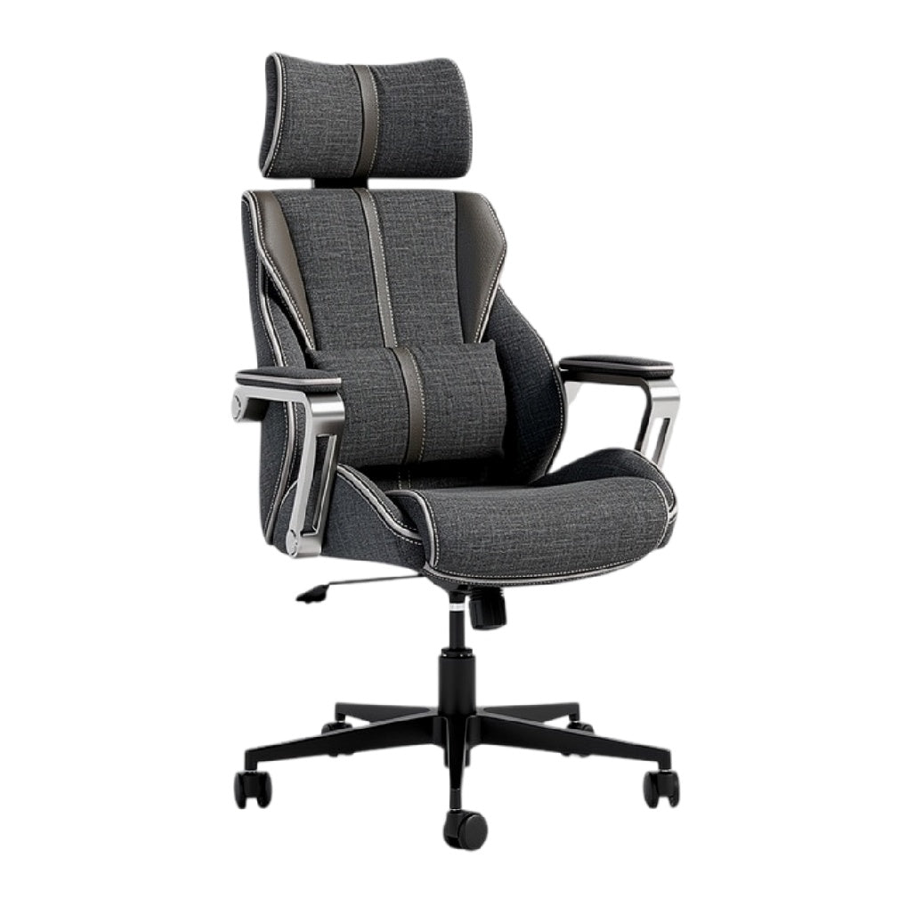 **Ergonomische Bureaustoel met Verstelbare Rugleuning en Hoofdsteun**
